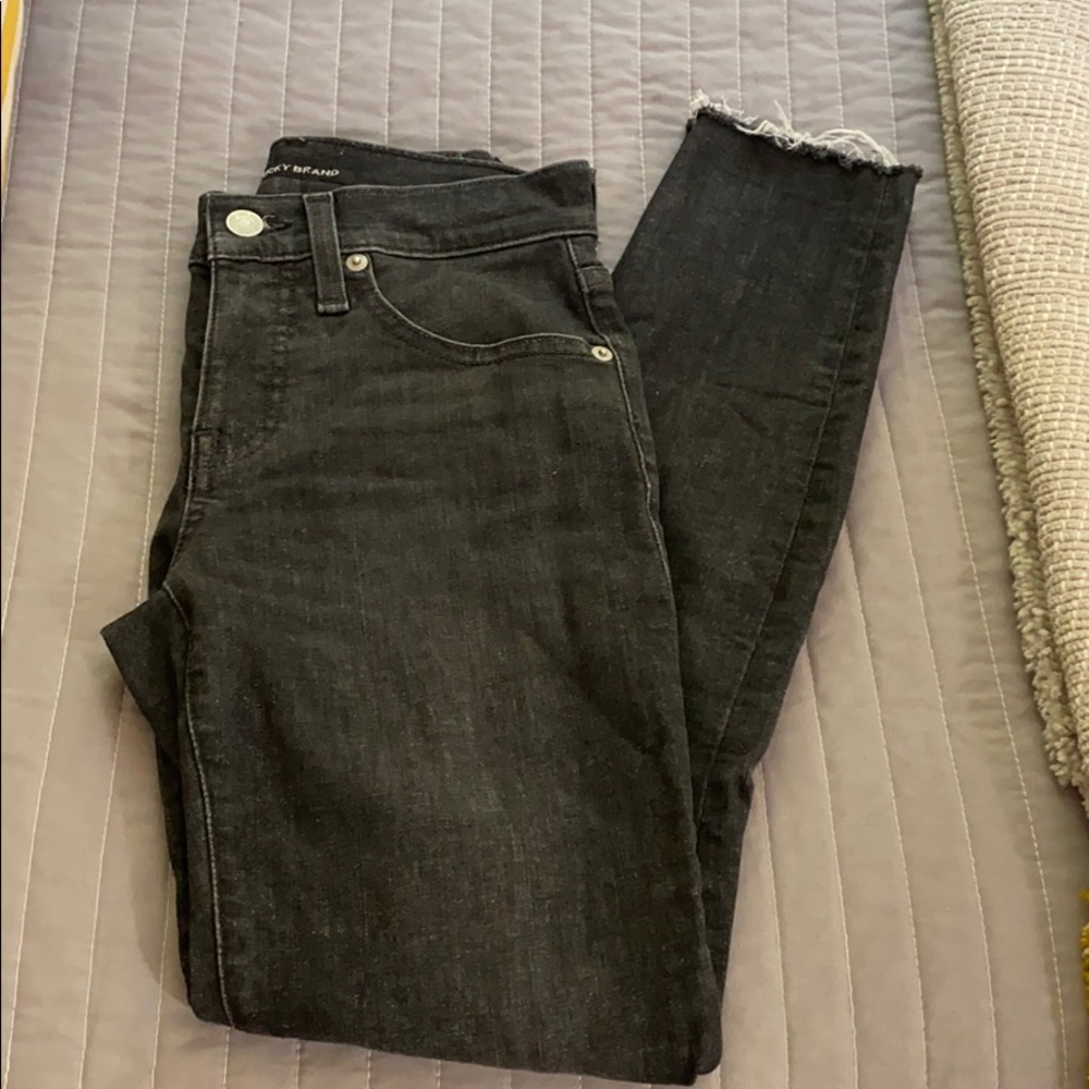 washed black skinny